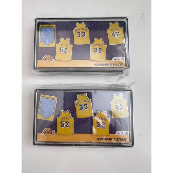 Los Angeles Lakers Showtime Retired Jerseys Pins Set Johnson Abdul-Jabbar SEALED - Picture 13 of 13